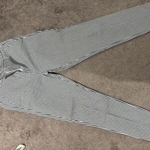 Zara Navy and White Striped Pants